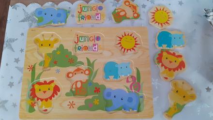 Drevená vkladačka jungle friends,