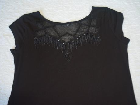 Čierny top s tylom a flitrami, veľ. xl, xl