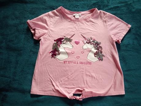 Dievčenské tričko flitrové jednorožce, č. 140, primark,140