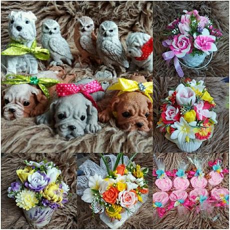 Mydlové boxy, kyticky, dekoracie, 