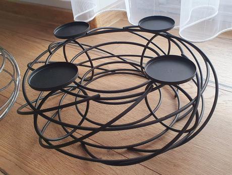 Prútený kovový adventný svietnik,