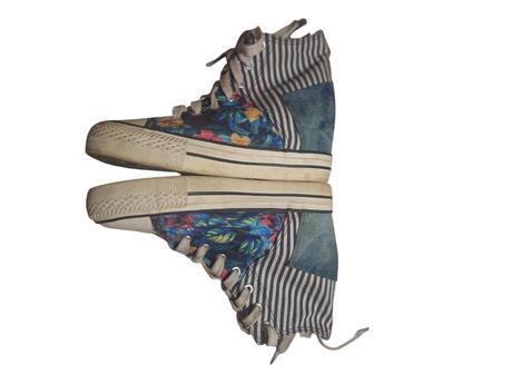 Dámske rifľové tenisky na platforme, 38