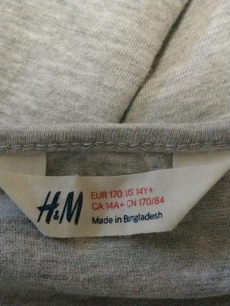Dievčenské sivé tričko, h&m, h&m,164