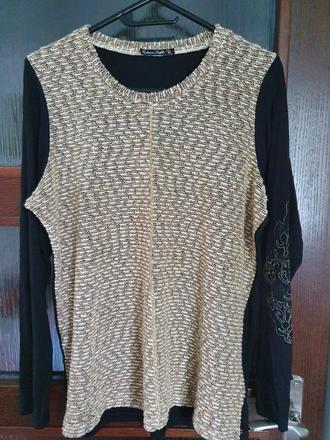 Čierno zlatý kombinovaný sveter, xl