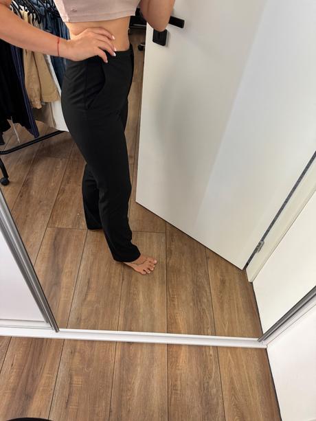 H&m čierne nohavice sakové, h&m,xs