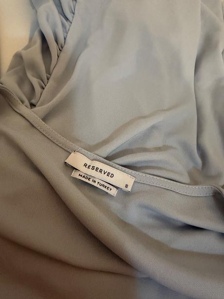 Elegantné šaty reserved jemná modrá, drapovanie, reserved,s