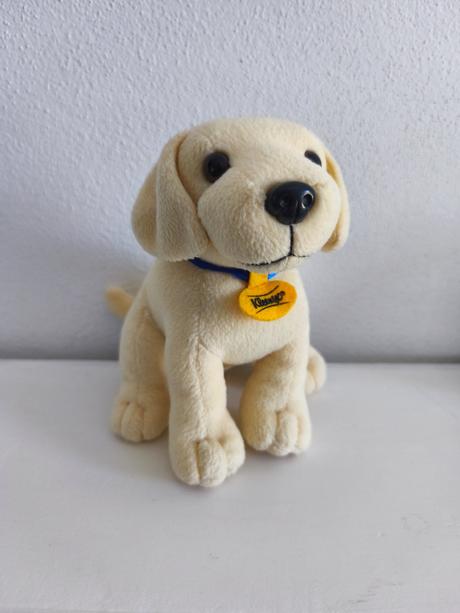 Pes s modrým obojkom 19 cm, 