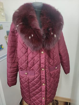 Bordovy kabátik, golier líška., bonprix,52