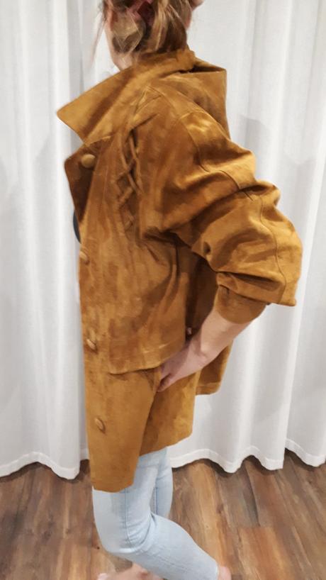 Kožený kabát vintage oversize vel 38/40/42, l