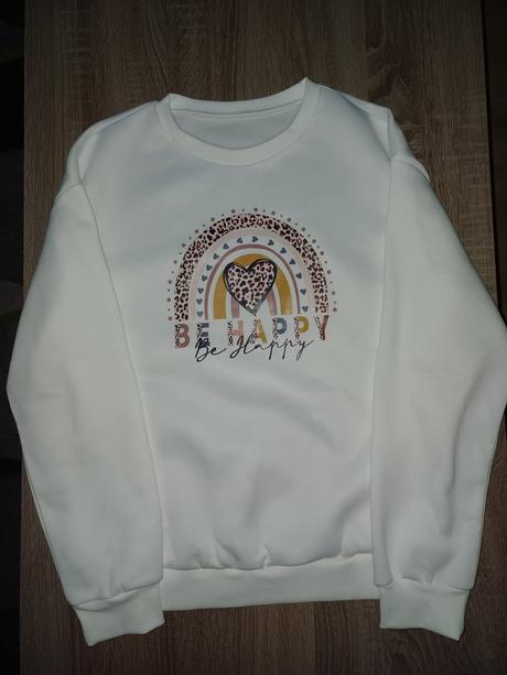 Biela mikina be happy, 36