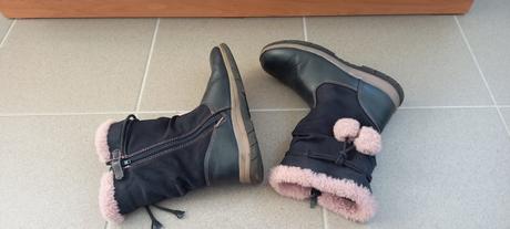 Tmavomodré čižmy s kožušinou veľ.35, graceland,35