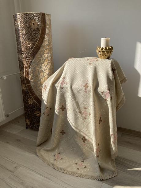 Obrus krémový -priemer-175 cm,, 