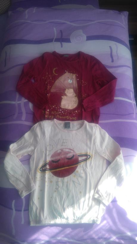 Dievčenské tričká s dlhým rukávom 2 ks, pepco,122