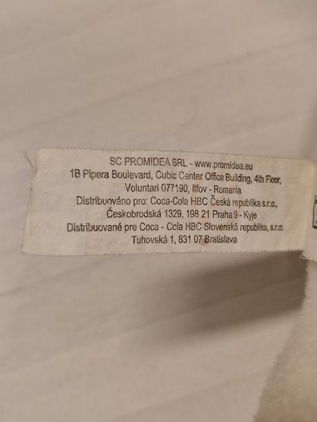 Zberateľský retro plyšový biely medvedík coca-cola,
