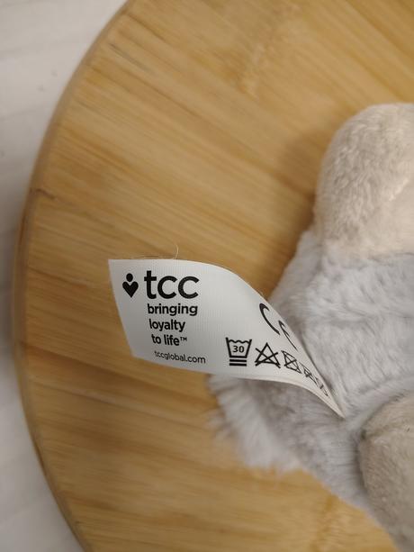 Plyšový sivo biely zajac, tcc global, 32 cm, 