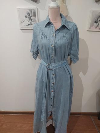 Maxi riflové šaty, l / m