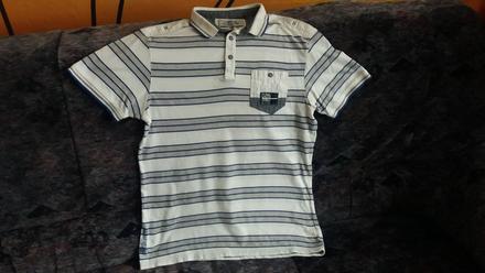 Pruhované tričko s golierom, m