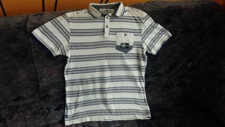 Pruhované tričko s golierom, m