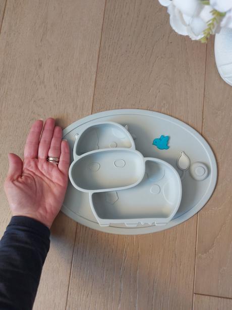 Delený silikónový tanier hroch - 2 farby- top stav, 