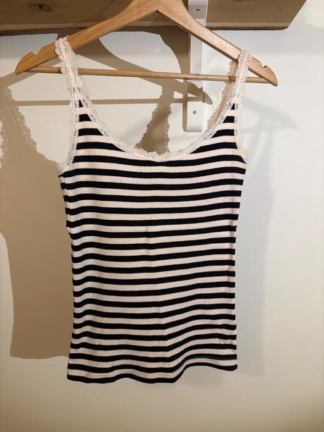 Pasikave bavlnene tielko s cipkou, new yorker,s