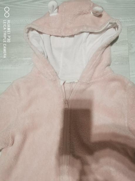 Teplučký overal s kapucňou s uškami, na zips, 146