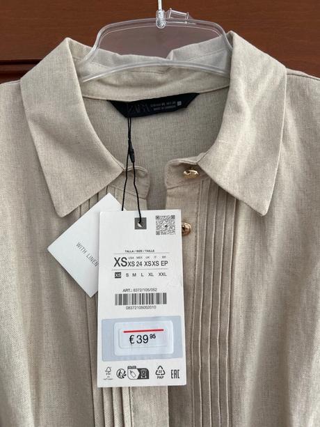 Nenosené lanové šaty 34-36, zara,xs