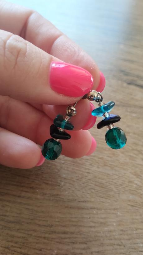 Modro- zelené náušnice,