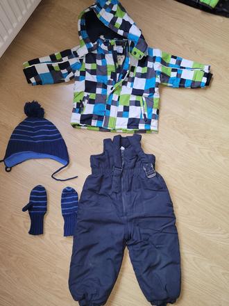 Oteplovačky, bunda, čiapka, rukavice, topomini,86