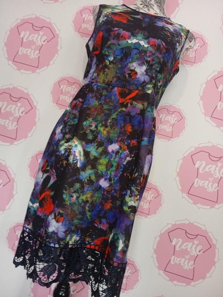 Zdobené farebné šaty, h&m,38