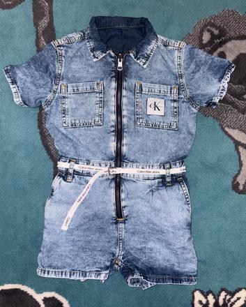 Riflový overal calvin klein jeans v.128 top stav, calvin klein,128