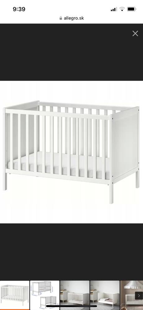 Predam detsku postielku sundvik s matracom (ikea), šírka (cm): 60,dĺžka (cm): 120