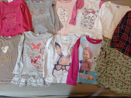 Tricka dlhý rukáv, rolaky a saty 110-116, 110