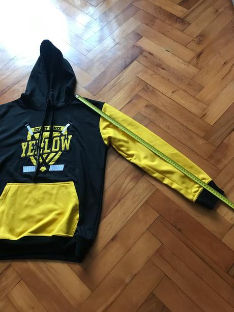 Čierno-žltá mikina s kapucňou, l