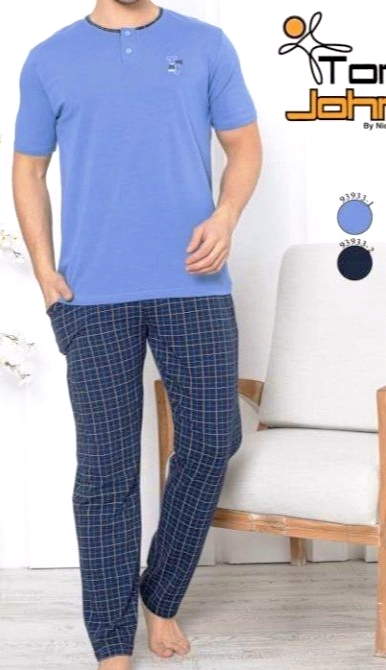 Pánske bavlnené pyžamo s krátkym rukávom, 4xl - xxxl