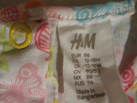 Letné šaty s motýlikmi, h&m,86