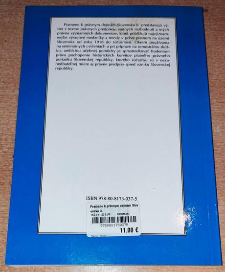 Predám učebnicu- pramene k právnym dejinám slovens, 