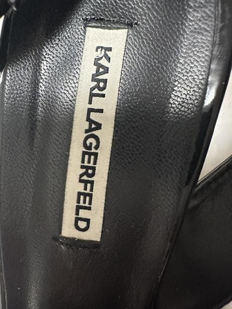 Čierne lakované sandálky zn. karl lagerfeld, karl lagerfeld,40