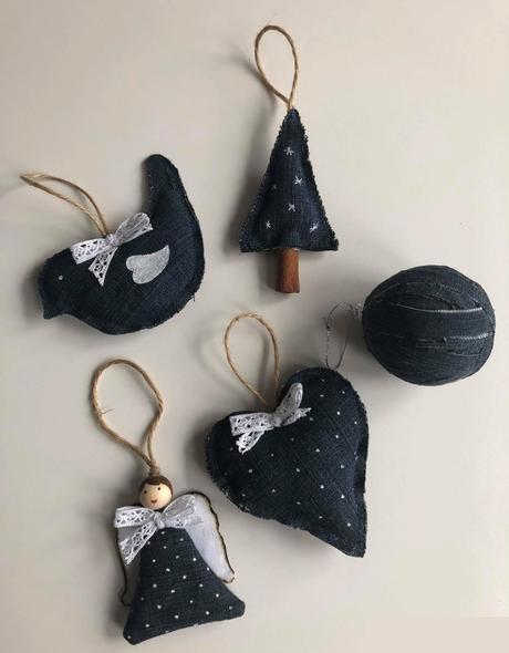 Denim - vianočná ozdoba / dekorácia na stromček,