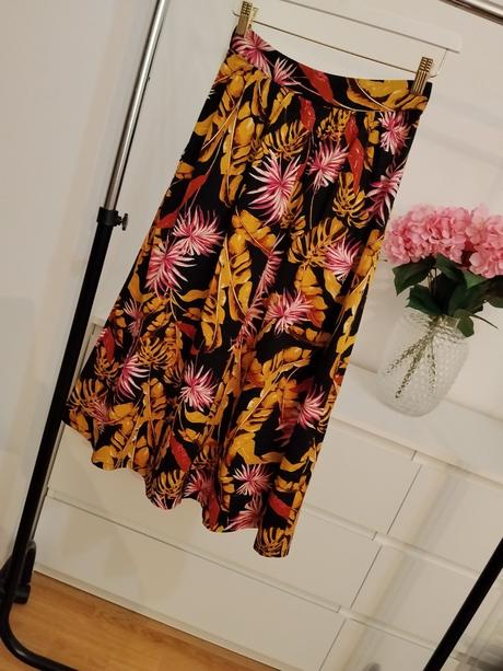 Mango tropical midi sukňa s gombíkmi, 34 / xs