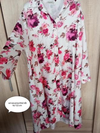 Damske dlhe saty s dlhym rukavom kvetinove xxxl, xxxl