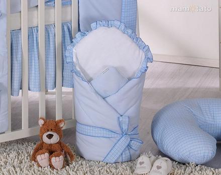 Spevnená zavinovačka so stuhou modrá,