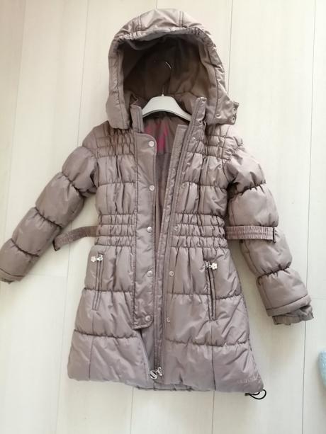 Kabátik béžový pre dievčatká, veľ. 128, 128