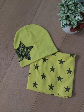 Žltý set čiapka a nakrcnik, 86