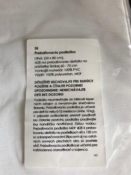 Prebaľovacia podložka, 