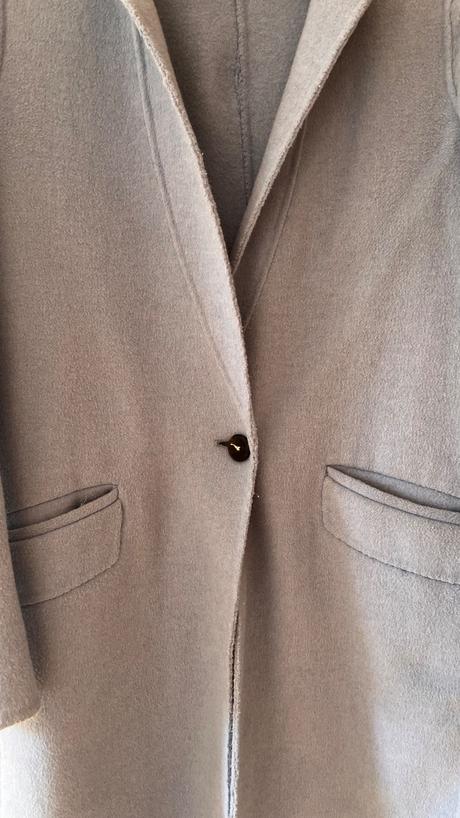 Bledomodrý vlnený kabát, zara, xs/34, zara,xs
