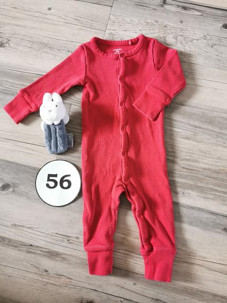 Rastúce vrúbkované červené dlhorukávové pyžamo ove, lindex,56