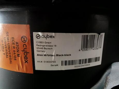 Cybex aton m, cybex