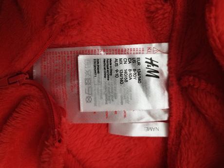 Plyšový overal požiarnik, h&m,134