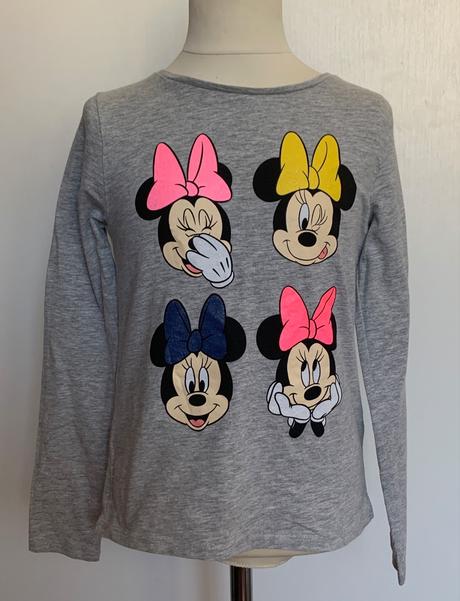 H&m šedé tričko s minnie mouse, h&m,134