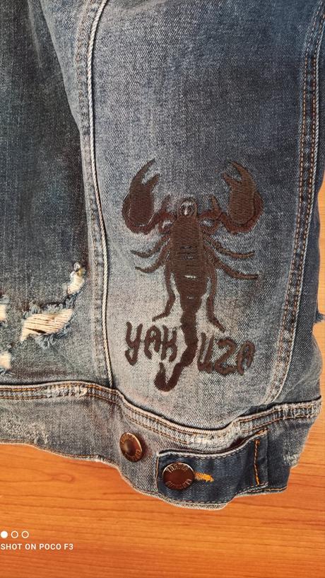 Riflová zateplená bunda prechodná, l